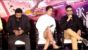 Prabhas and Pooja Hegde at the trailer launch of their movie Radhe Shyam