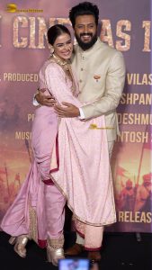 Raja Shivaji Trailer Launch attended by Riteish Deshmukh, Genelia, Bhagyashree, Abhishek Bachchan, Vidya Balan, and Sanjay Dutt
