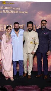 Raja Shivaji Trailer Launch attended by Riteish Deshmukh, Genelia, Bhagyashree, Abhishek Bachchan, Vidya Balan, and Sanjay Dutt