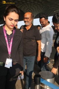 Rajinikanth spotted at the Mumbai Airport on Oct 30, 2023
