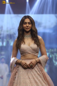 actress rakul preet singh in a lehenga choli at a fashion show