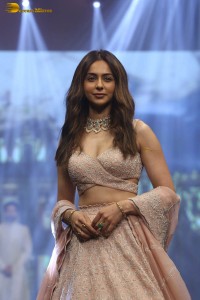 actress rakul preet singh in a lehenga choli at a fashion show