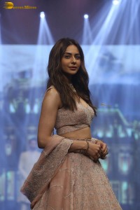 actress rakul preet singh in a lehenga choli at a fashion show