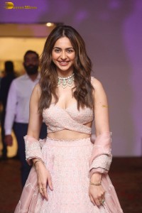 actress rakul preet singh in a lehenga choli at a fashion show