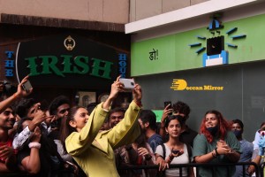 Actors John Abraham, Rakul Preet and Jacqueline Fernandez attend the trailer launch of their new movie ‘Attack’