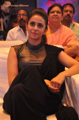 Telugu Actress Rakul Preet Singh attends a movie function dressed in black