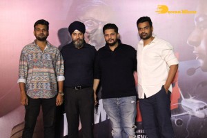 Ajay Devgn, Rakul Preet Singh, Aakanksha Singh and Rohit Shetty attend the trailer launch of their film 'Runway 34'