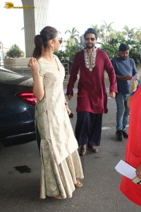 Newlyweds Rakul Preet Singh and Jackky Bhagnani spotted at Mumbai Airport on April 23, 2024