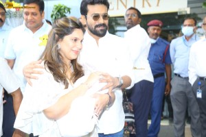 Ram Charan and Upasana with their daughter on June 23, 2023