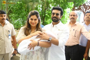 Ram Charan and Upasana with their daughter on June 23, 2023