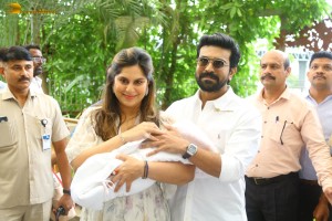 Ram Charan and Upasana with their daughter on June 23, 2023