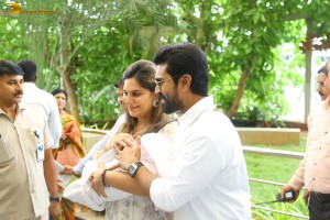 Ram Charan and Upasana with their daughter on June 23, 2023