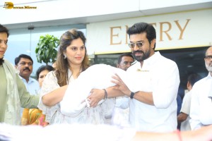 Ram Charan and Upasana with their daughter on June 23, 2023