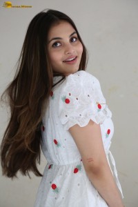 actress Ramya Pasupuleti beautiful in a white floral dress