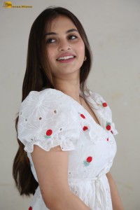 actress Ramya Pasupuleti beautiful in a white floral dress