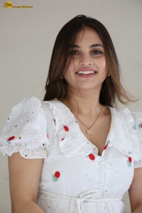 actress Ramya Pasupuleti beautiful in a white floral dress