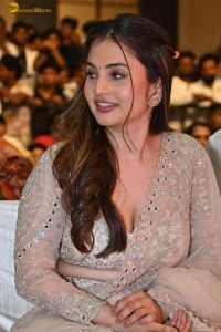 actress Ramya Pasupuleti pretty in a silver color lehenga choli at a movie function