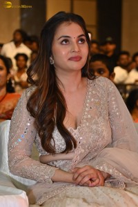 actress Ramya Pasupuleti pretty in a silver color lehenga choli at a movie function