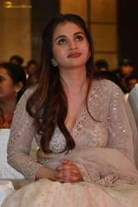 actress Ramya Pasupuleti pretty in a silver color lehenga choli at a movie function