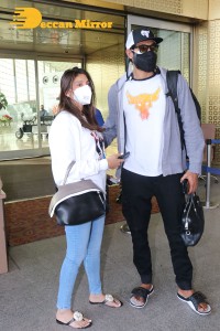 Rana Daggubati and his wife Miheeka Bajaj at Mumbai Airport