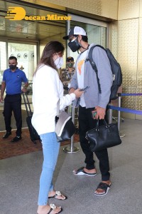 Rana Daggubati and his wife Miheeka Bajaj at Mumbai Airport