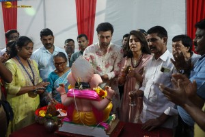 Ranbir Kapoor offered prayers and performed Ganesh Visarjan on September 11, 2024
