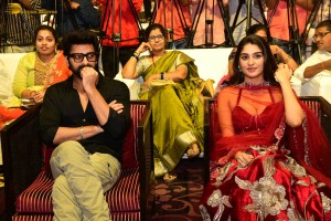 Rangabali Pre-Release Function attended by Naga Shaurya, Yukti Thareja, and Pawan Basamsetti