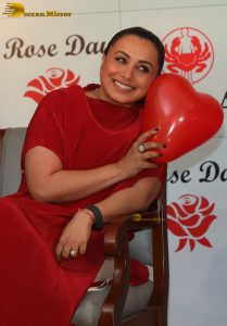 bollywood actress rani mukherjee cute in a red dress