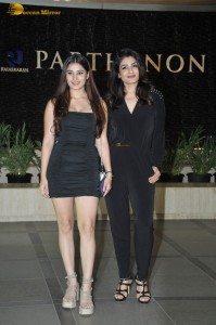 bollywood actress Rasha Thadani glamorous in a short black dress
