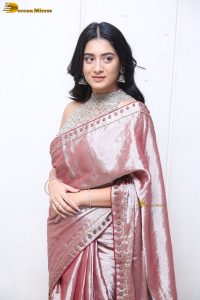 telugu actress rashi singh in a shiny pink saree