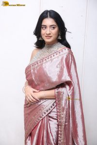 telugu actress rashi singh in a shiny pink saree