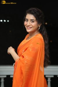 actress rashi singh gorgeous in a orange saree