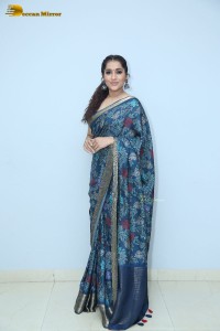 Telugu Anchor and Actress Rashmi Gautam photoshoot in a blue saree