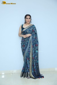 Telugu Anchor and Actress Rashmi Gautam photoshoot in a blue saree