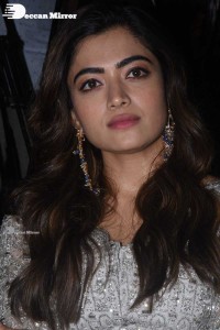 Actress Rashmika Mandanna attending Pushpa movie function