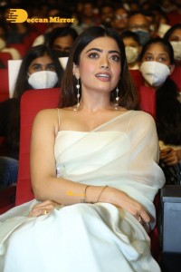 Rashmika Mandanna in a white saree