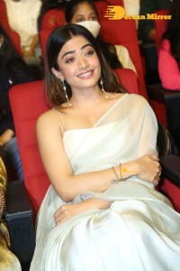 Rashmika Mandanna in a white saree