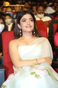 Rashmika Mandanna in a white saree