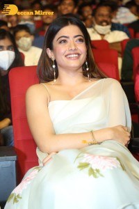 Rashmika Mandanna in a white saree