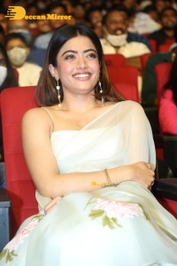 Rashmika Mandanna in a white saree