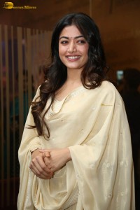 actress rashmika mandanna in a biege color salwar kameez dress
