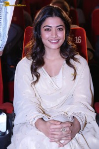 actress rashmika mandanna in a biege color salwar kameez dress