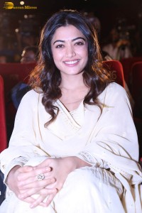 actress rashmika mandanna in a biege color salwar kameez dress