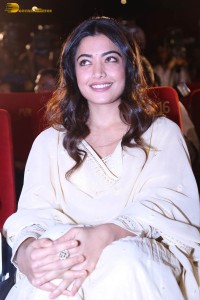 actress rashmika mandanna in a biege color salwar kameez dress