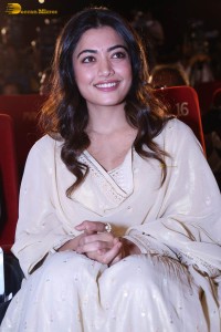 actress rashmika mandanna in a biege color salwar kameez dress
