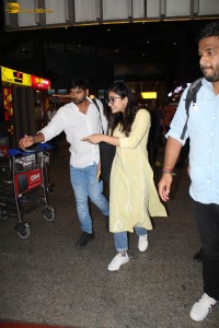 actress rashmika mandanna spotted in a casual attire at mumbai airport