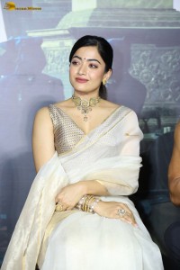 actress Rashmika Mandanna beautiful in a white saree