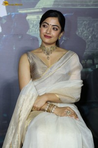 actress Rashmika Mandanna beautiful in a white saree