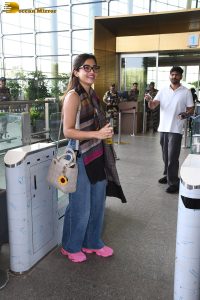 actress Rashmika Mandanna cute in top and jeans