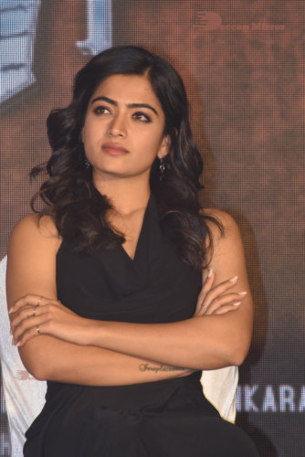 Telugu Actress Rashmika Mandanna in a black dress